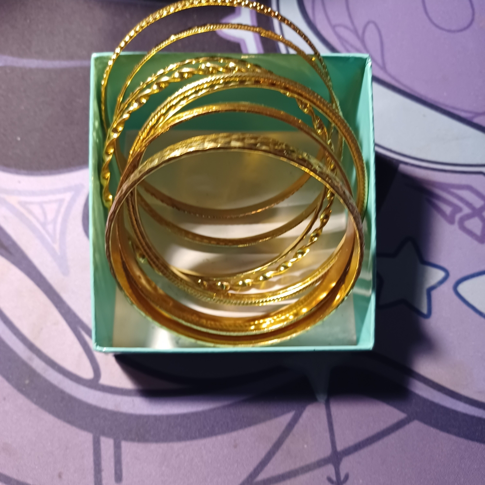 Elegant Gold Bangle Set Brand Unknown
